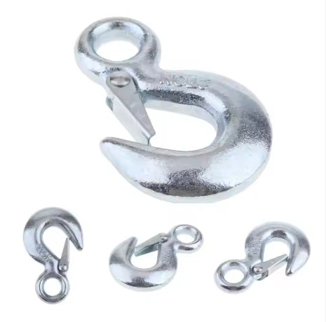 Hot 50mm Forged Zinc Eye Hoist Hook 25mm Industrial Sling Eye Slip Hook