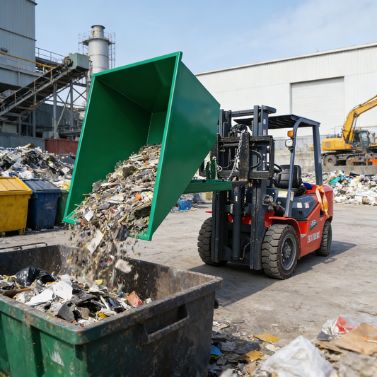 CF-TS Forklift Rollover Tipping Bin - Safe Bulk Material Transport & Unloading Solution