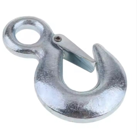 Hot 50mm Forged Zinc Eye Hoist Hook 25mm Industrial Sling Eye Slip Hook