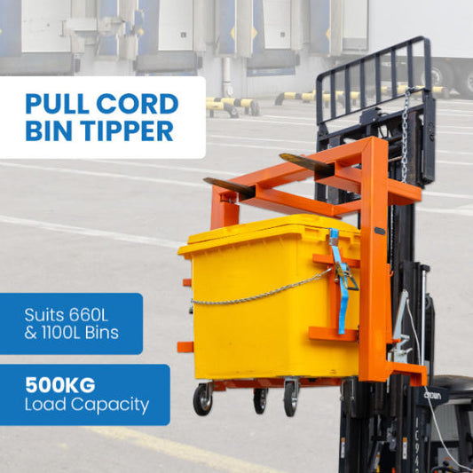 Direct Factory Industrial FWC66 Wheelie Bin Tipper Efficient 660L/1100L Drum Lifter for Bins Pull Cord Bin Tipper