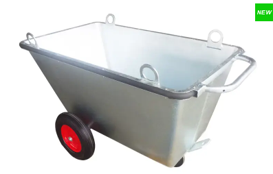 Heavy Duty Work Site Cart 400L 800kg Capacity Industrial Tool & Waste Storage Cart