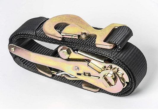 50MM 10FT Polyester Towing Strap Snap Hook Ratchet Strap for Car Wheel Axle Tire