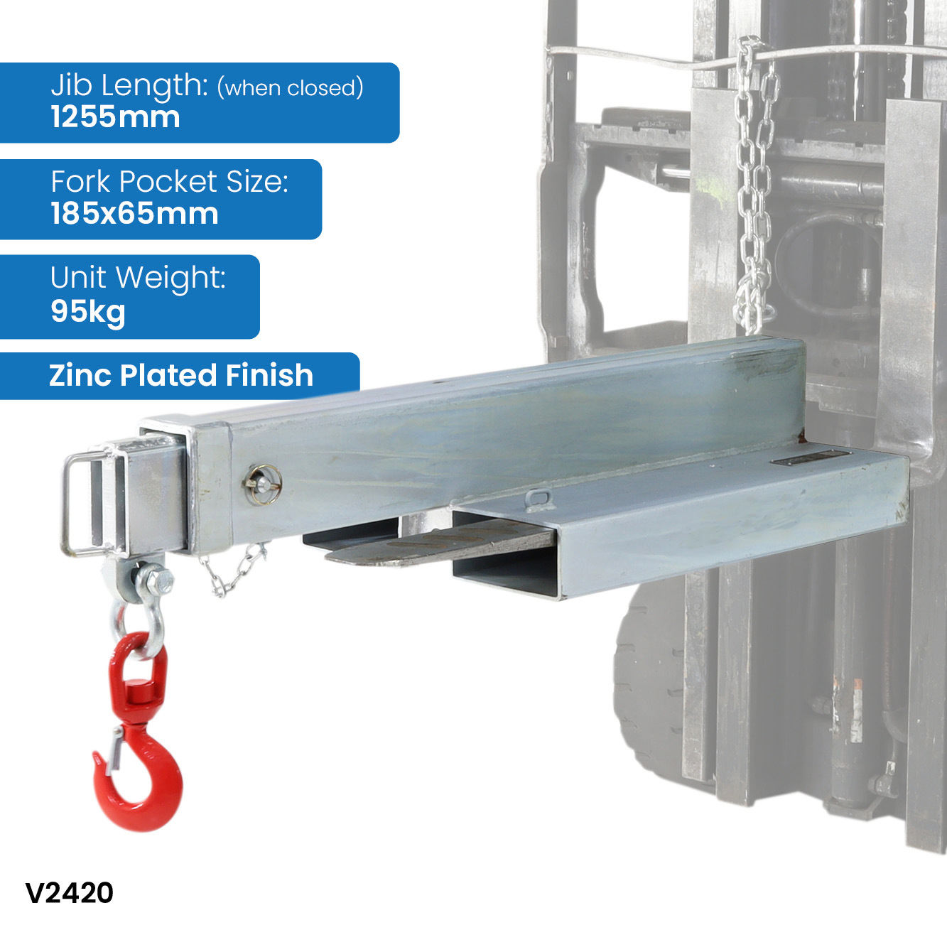 1.9-Metre Fully Extended 4500kg Short Fixed Jib New Iron Material with Roller Bearing for Confined Spaces
