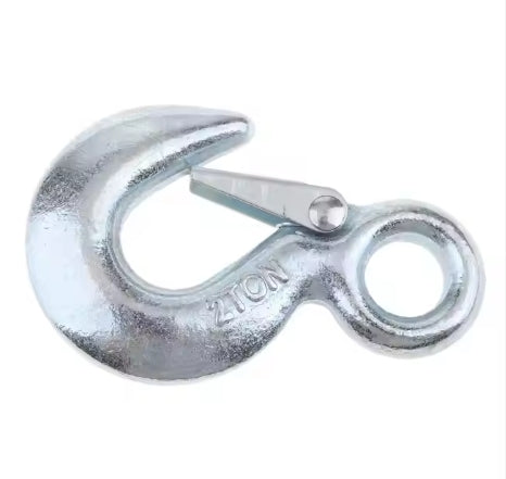 Hot 50mm Forged Zinc Eye Hoist Hook 25mm Industrial Sling Eye Slip Hook