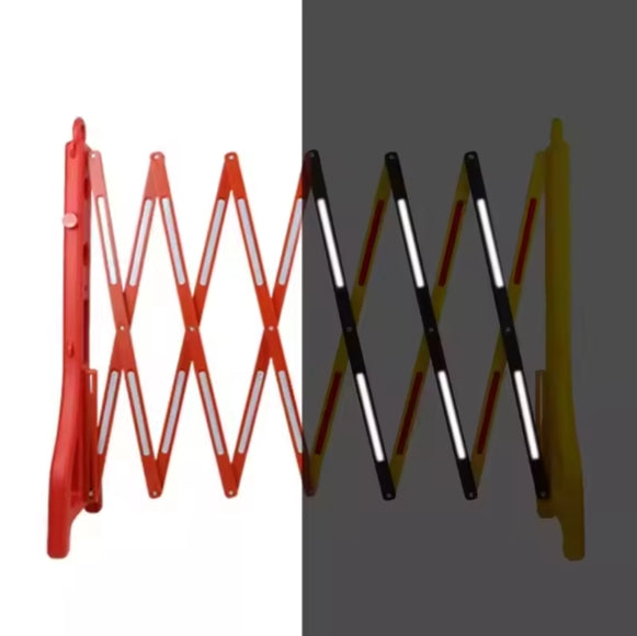 Portable Red & White Expandable Plastic Traffic Barrier Temporary Road Safety Solution