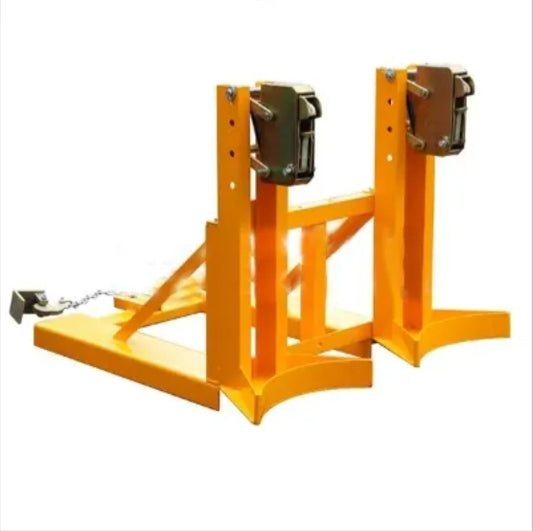 Dual Forklift Auxiliary Equipment Steel Bucket Clamp with 720kg Capacity Parrot Beak Drum Lifters for Handling Tools