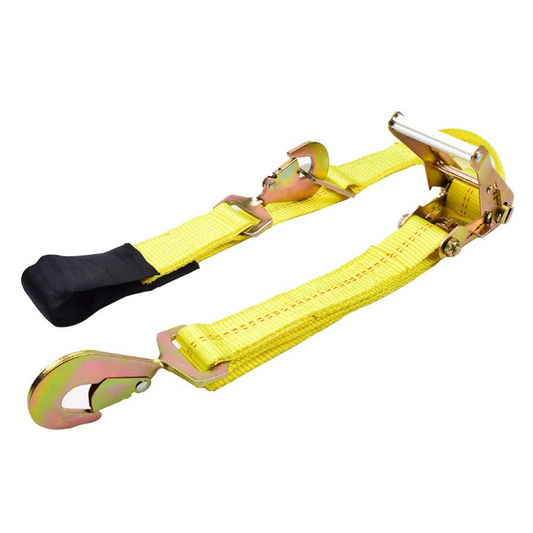50MM 10FT Polyester Towing Strap Snap Hook Ratchet Strap for Car Wheel Axle Tire