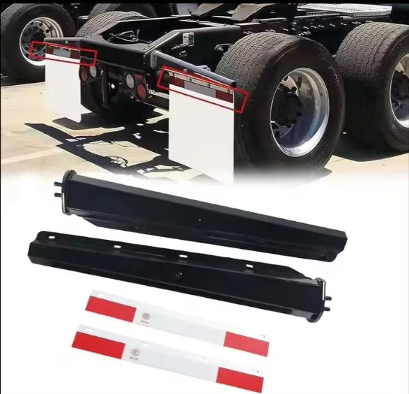 HD Splash Mud Guard Mudflaps Pair Universal Straight Semi Truck Mud Flaps Hanger Pattern Tractors Trailers Stainless Steel