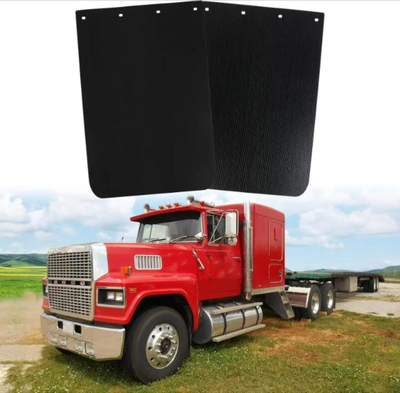 Black Polymer Heavy Duty Mud Flaps with Logo for Semi Truck Trailer