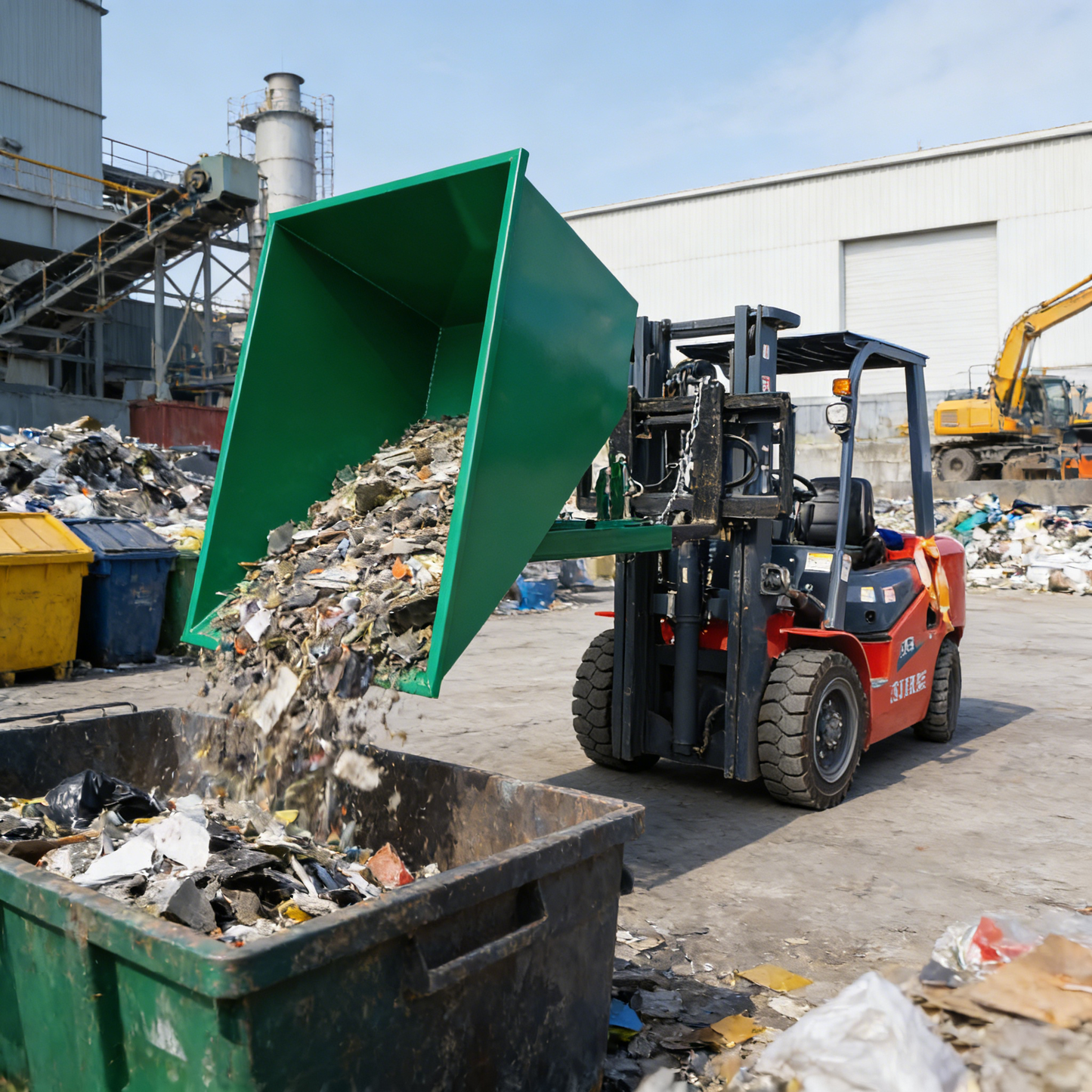 CF-TS Forklift Rollover Tipping Bin - Safe Bulk Material Transport & Unloading Solution