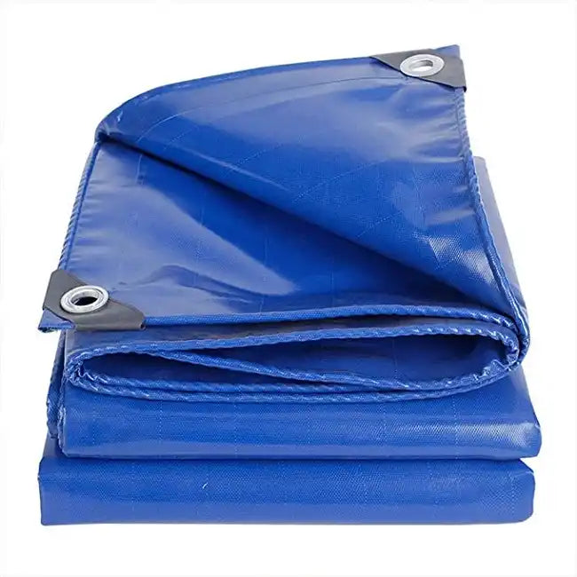 Blue Tarp Cover PVC Coated Waterproof Great for Tarpaulin Tent RV Pool Cover