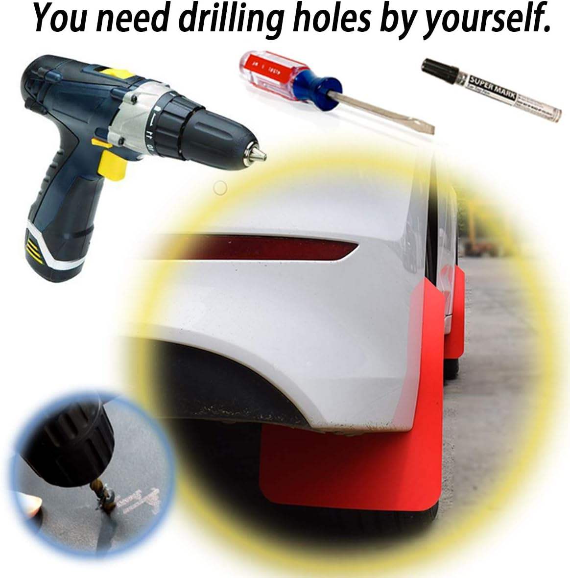 ABS Plastic Racing Car Fenders Flexible Universal Eyebrow Mud Guard with Overfender