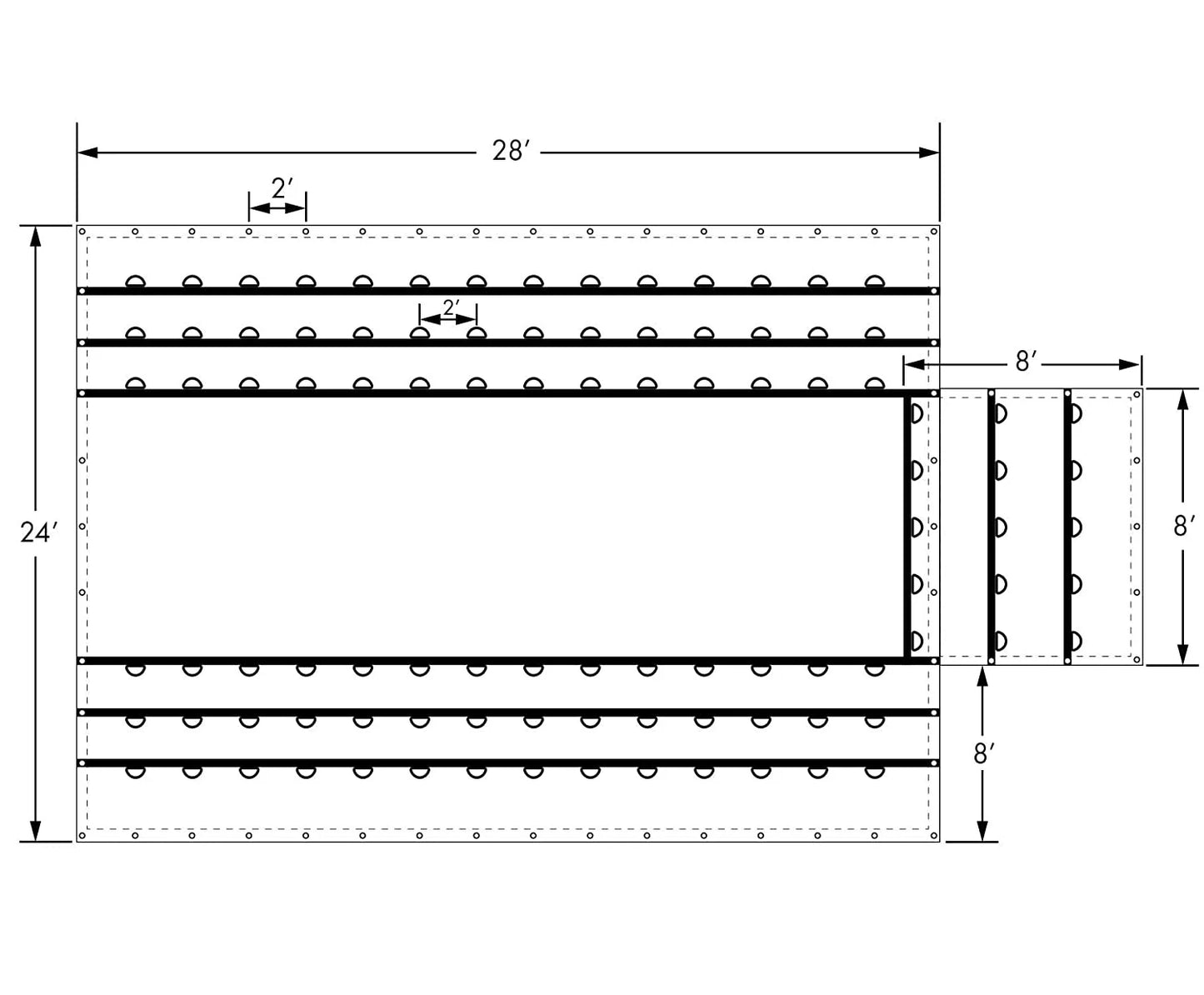 Heavy duty Flatbed Truck Lumber steel Tarp