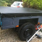 6x4 FT 76mm Black Pvc Tarpaulin Trailer Cover With Rope As Set