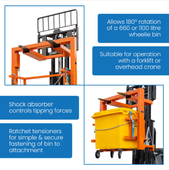 Direct Factory Industrial FWC66 Wheelie Bin 660L/1100L Drum Lifter