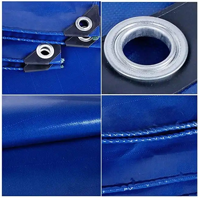 Blue Tarp Cover PVC Coated Waterproof Great for Tarpaulin Tent RV Pool Cover