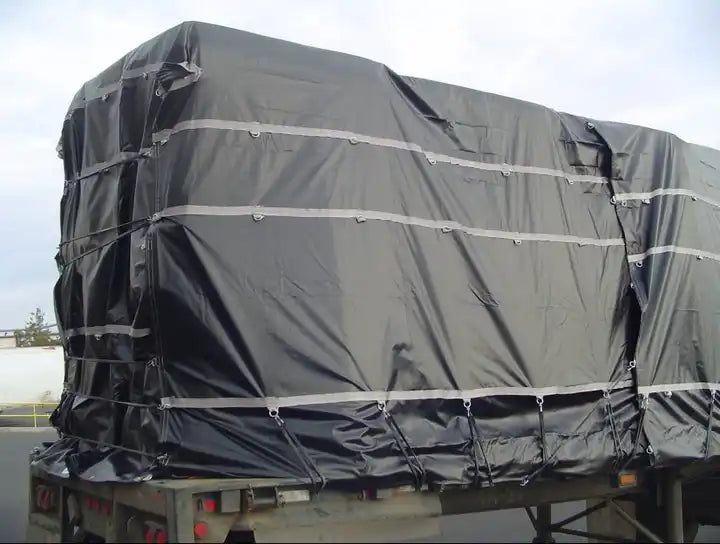 18oz Vinyl Truck PVC Lumber Tarp With Flap Durable Flatbed Tarps