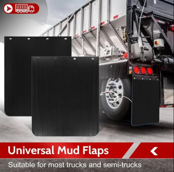 Black Polymer Heavy Duty Mud Flaps with Logo for Semi Truck Trailer