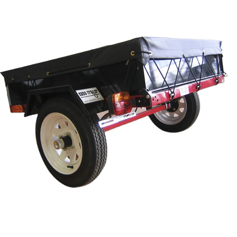 6x4 FT 76mm Black Pvc Tarpaulin Trailer Cover With Rope As Set