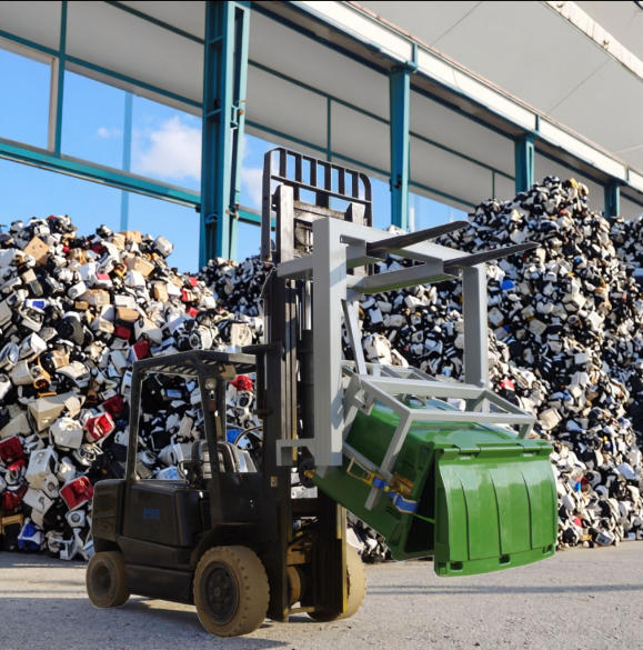 Heavy Duty Forklift Crane 660L & 1100L Capacity New Safe Transport & Emptying of Large Bins