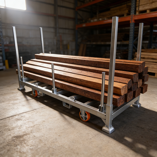 Heavy-Duty Long Product Stillage Cage - Stackable Storage & Transport Solution for Pipe/Timber/Conduit