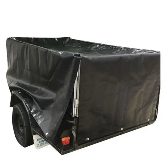 AU Waterproof Black 7x4x2' Cage Utility Trailer Covers