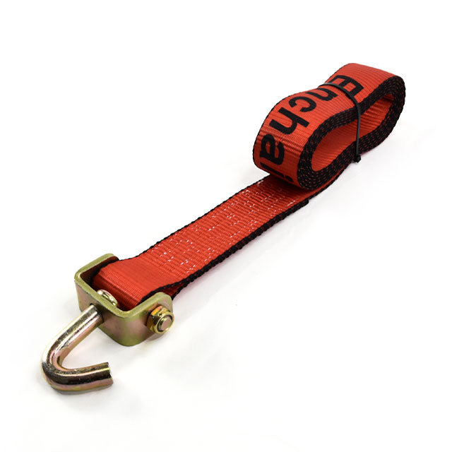 Polyester Red 1 inch x 10 ft Dirt Bike/E Track ratchet strap With J Hook