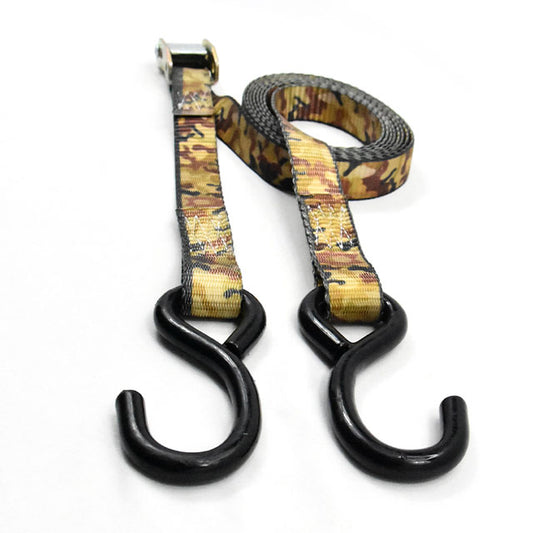 Polyester Solid Color 1 Inch Sublimation Printing Adjustable Tie Downs Cargo Belt Rachet Strap With S Hook