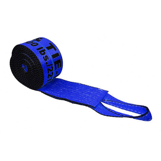 Heavy Duty Blue/Red 2 Inch Winch Strap with sewn eye 10000/15000/18000-lbs