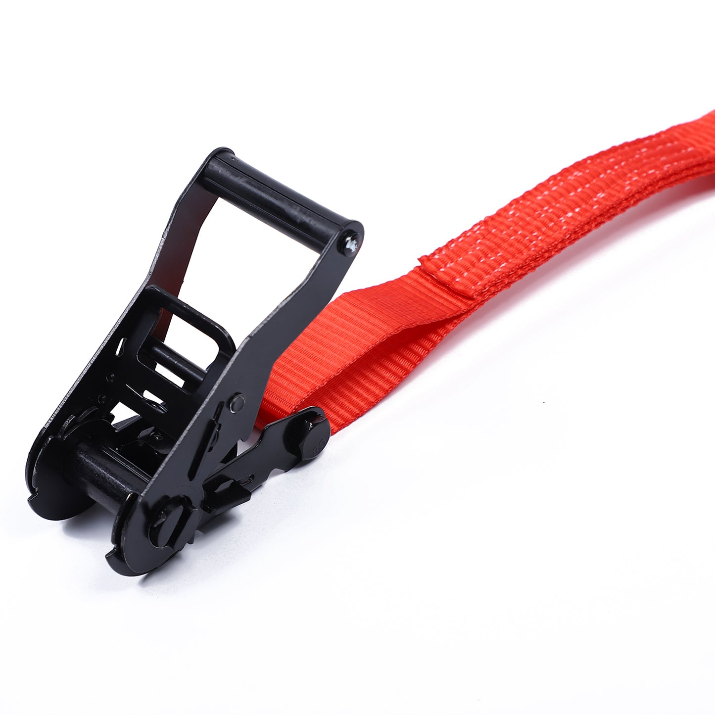 Polyester Red 1.5-inch Cargo Plastic Hand Ratchet Straps with S Hook