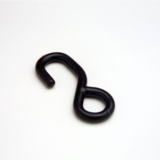 Black 1 Inch PVC Coated S Hook For Webbing Carabiner Flag