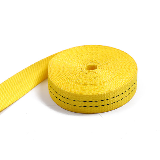 Polyester Yellow 1.5-inch Cargo Steel Hand Ratchet Straps with Double J Hook