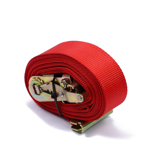 Polyester Red 2 Inch Logistic Strap 4400Lbs For Truck Trailer Custom Length