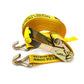 Yellow 100% Polyester Ratchet strap 2 inch Length as you required 6000-lbs