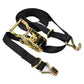 Black Dirt Bike/Jeep/Motorcycle Tie Down Starp With Double J Hook 1 Inch