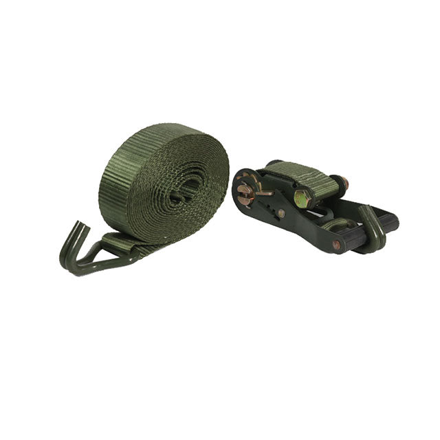 Polyester Dark Green 2 Inch Cargo Control Ratchet Tie Down Lashing Belt Strap for Truck Accessories