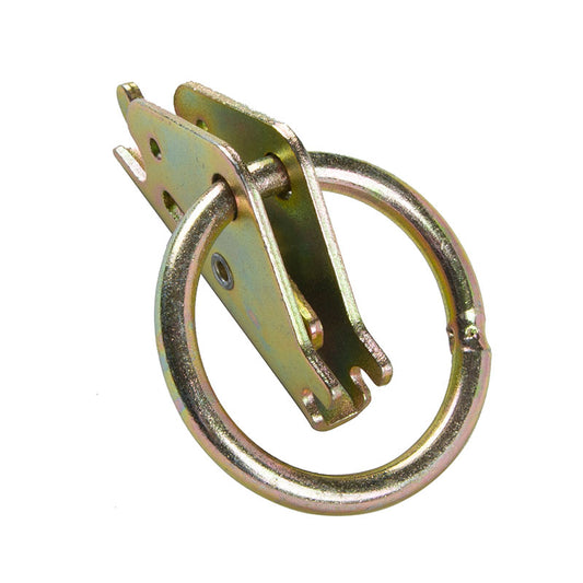 Brass e Track Series E Fitting with 2’ 50 mm D ring Hook