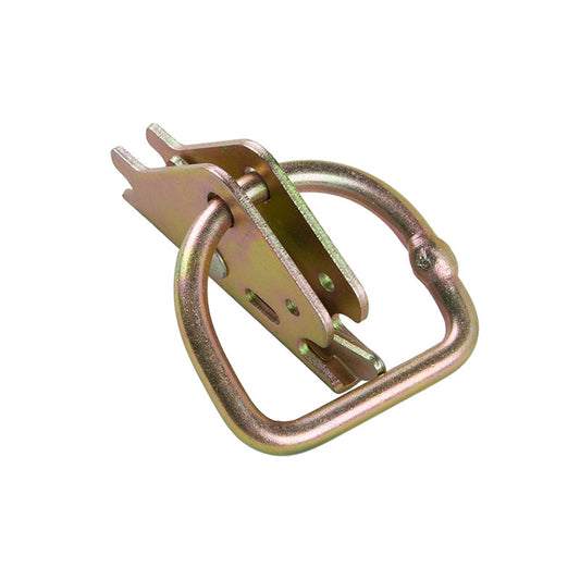 Brass e Track Series E Fitting with 2’ 50 mm D ring Hook