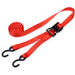 Polyester Red 1.5-inch Cargo Steel Hand Ratchet Straps with S Hook