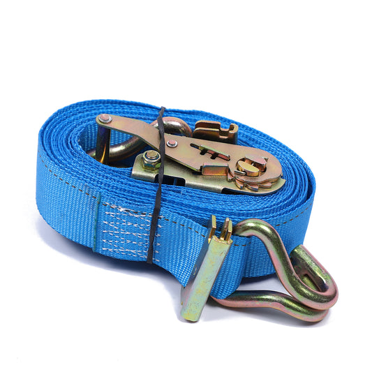 Polyester Blue 2 Inch Logistic Strap 4400Lbs With E-fitting &Double J Hook