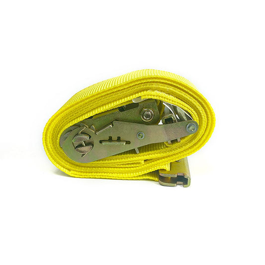 Polyester Yellow 2 Inch x 12 ft Logistic Strap 2500Lbs/3000Lbs With Flat Hook