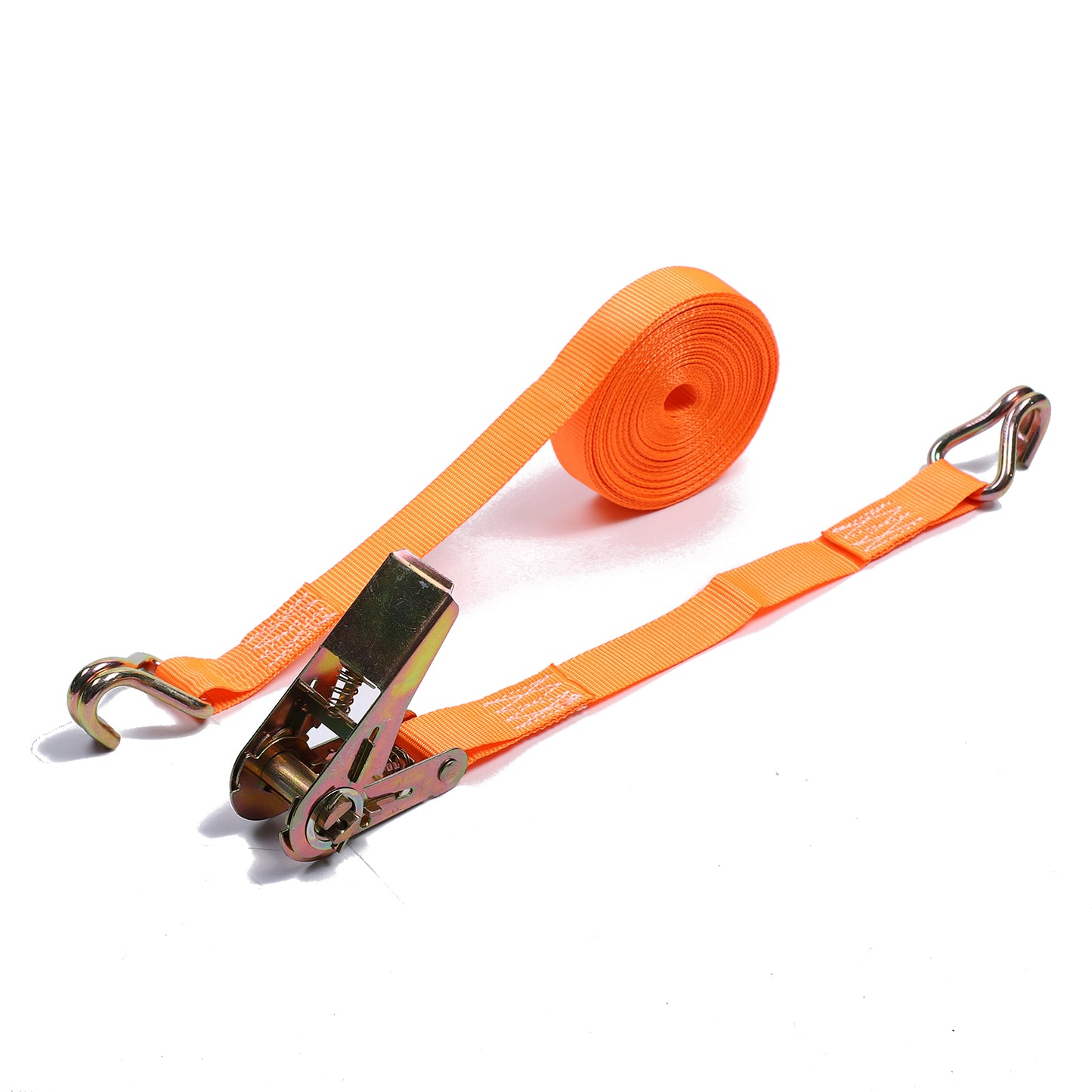 Polyester Orange 800KG 1-inch Ratchet Tie Down Starp with Double J Hook