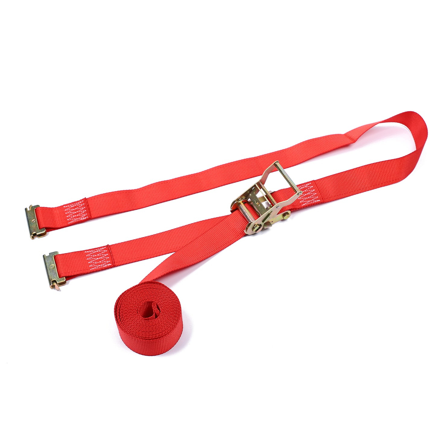 Polyester Red 2 Inch Logistic Strap 4400Lbs For Truck Trailer Custom Length