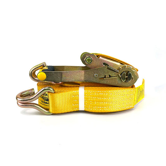 Yellow 100% Polyester Ratchet strap 2 inch Length as you required 6000-lbs