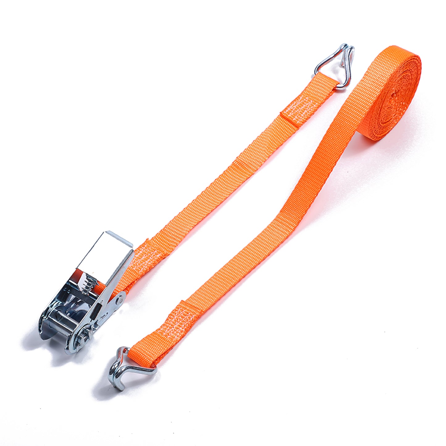 Polyester Orange 1-inch Ratchet  Tie Down Starp with Double J Hook