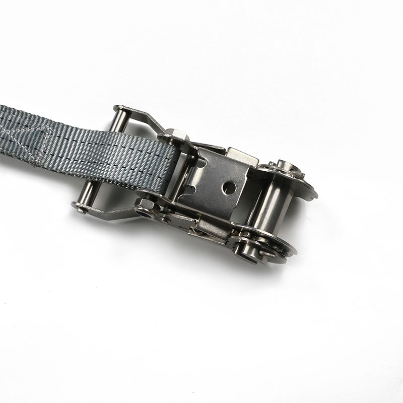 Polyester Silver 1.5 Inch/38Mm Retractable 1000 Kg Ratchet Tie Down Belt Straps for Heavy Duty