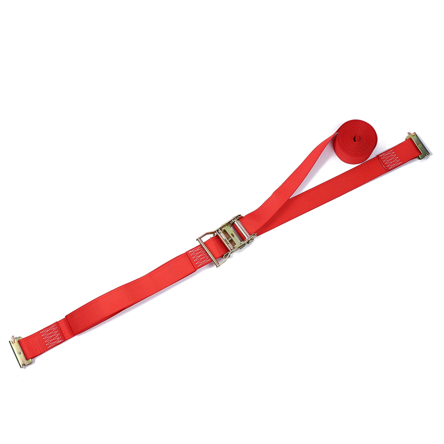 Polyester Red 2 Inch Logistic Strap 4400Lbs For Truck Trailer Custom Length