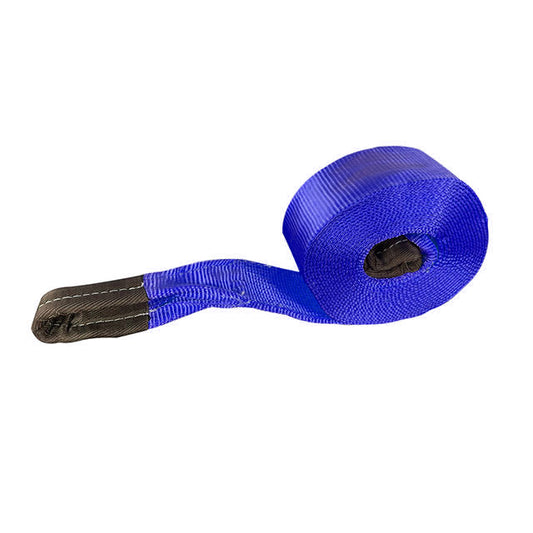 Polyester Blue Resistance Flat Eye-Eye Ropes Cargo Tow Straps 3 Inch 20ft