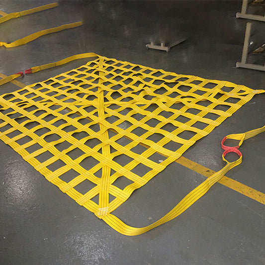 Polyester Yellow High Tenacity Heavy Duty Webbing Lifting 8 X 4 Cargo Net For SUV