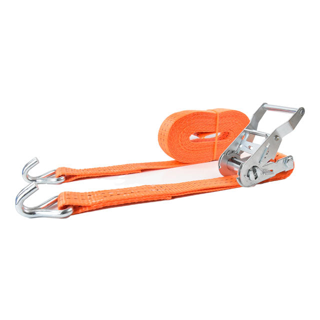 Polyester Orange 1.5-inch x 27 ft Tie Down Starp with Double J Hook